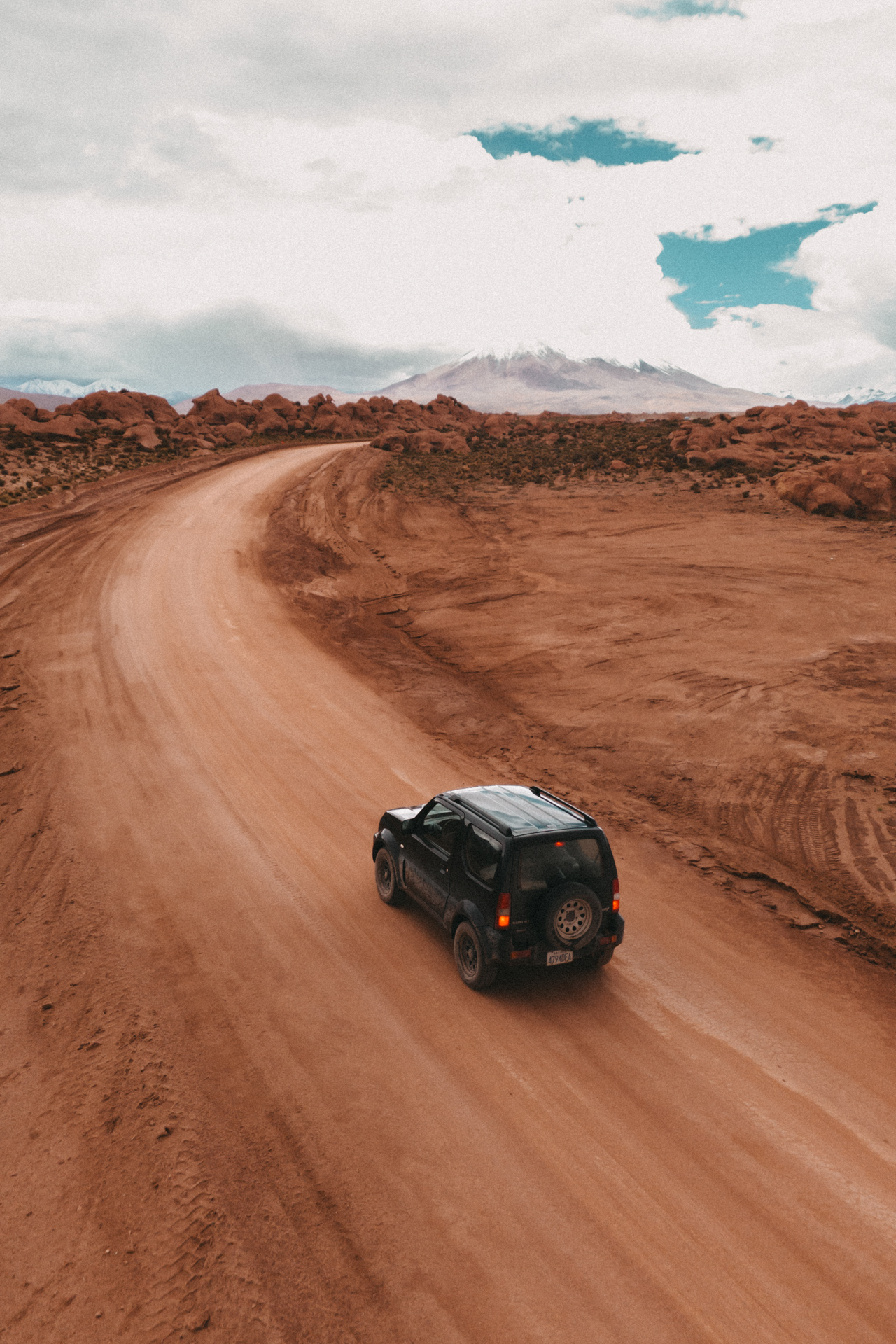 The South of Bolivia Off-road jeep driving to the south of Bolivia with mountains