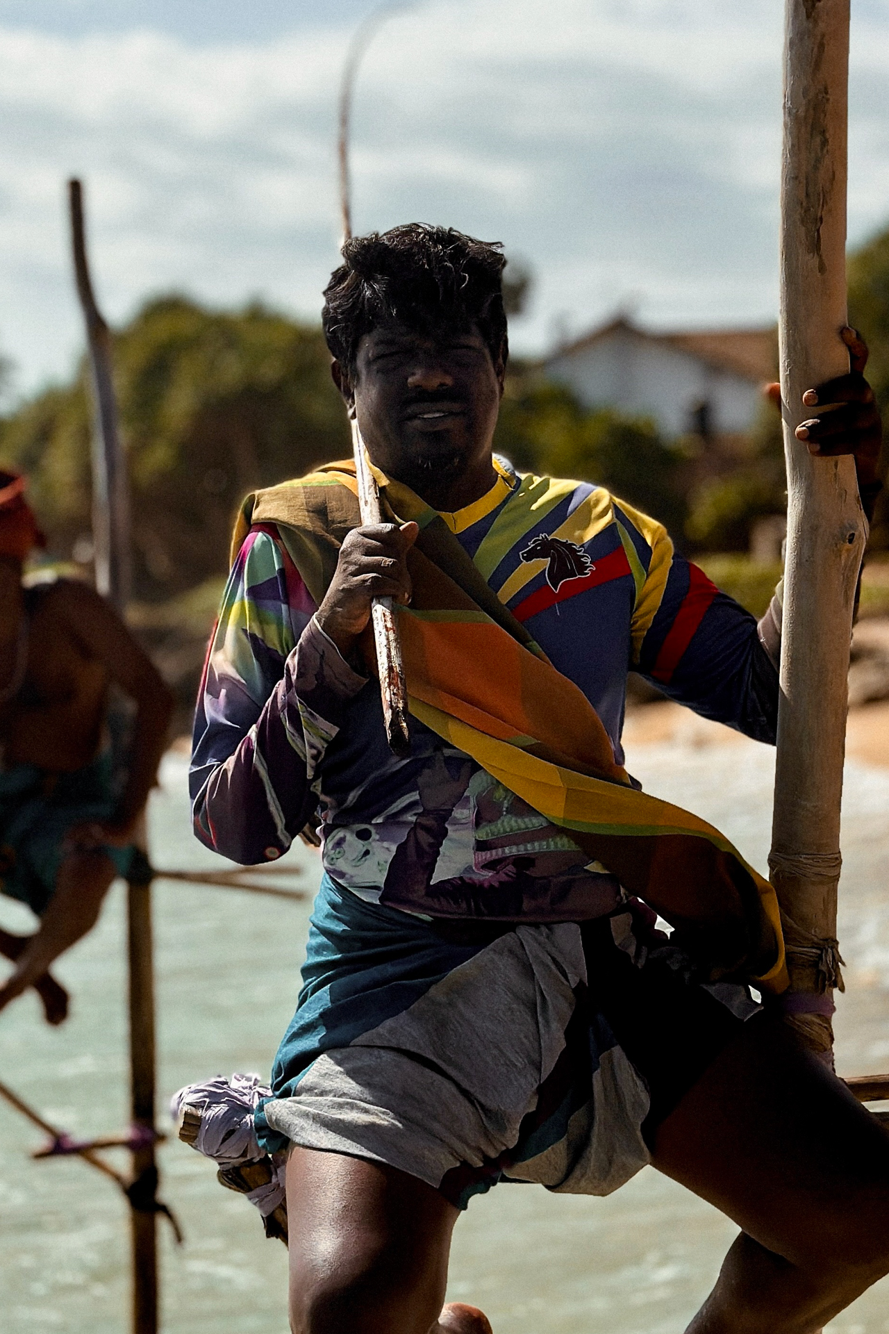 Learning about Stilt fishing in Sri Lanka.