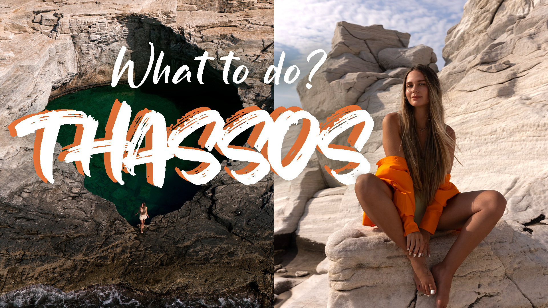 Thumbnail for a YouTube Greece travel video from Thassos